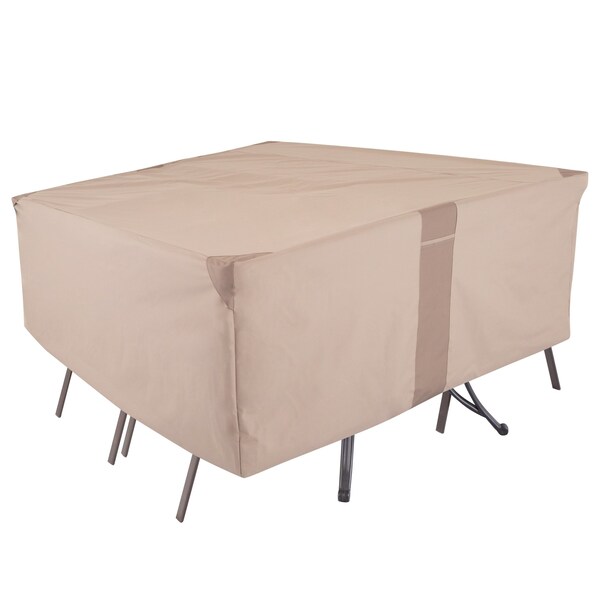 Modern Leisure Monterey Rect/Oval Patio Table & Chair Set Cover, 1 in. L x 7 in. W x 35 in. H, Beige - 2946