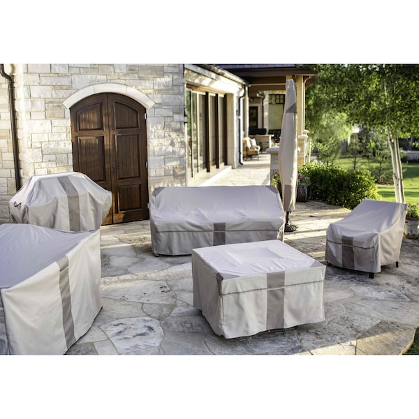 Modern Leisure Monterey Rect/Oval Patio Table & Chair Set Cover, 1 in. L x 7 in. W x 35 in. H, Beige - 2946