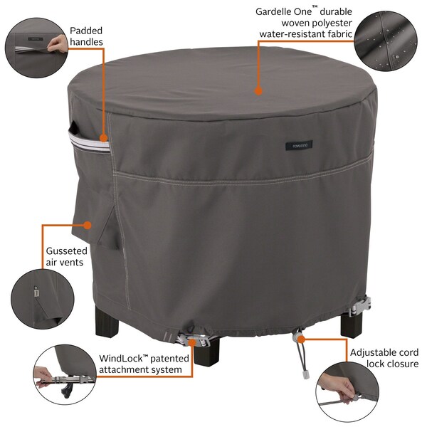Classic Accessories Ravenna Large Round Ottoman/Table Cover, 36"x36" - 55-870-045101-EC