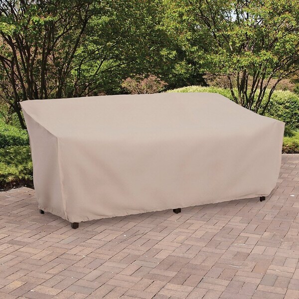 Mr Bar-B-Q Products Mr. BAR-B-Q Sofa Cover, 86 in L, 35-1/2 in W, 39 in H, Polyester, Taupe, For: 86 in Sofas - 07840BBGD