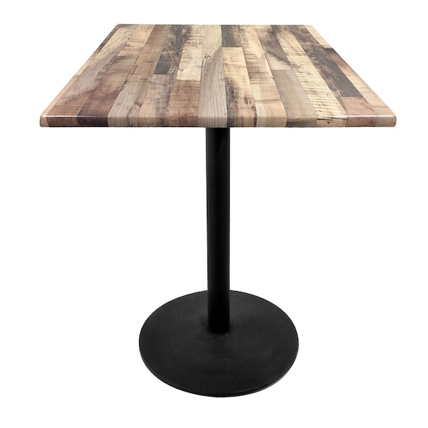 Holland Bar Stool Co 36" Tall In/Outdoor All-Season Table, 36" x 36" Square Rustic Top - OD214-2236BWOD36SQRUSTIC