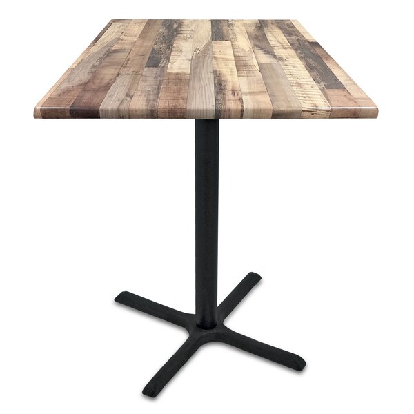 Holland Bar Stool Co 30" Tall In/Outdoor All-Season Table, 30" x 30" Square Rustic Top - OD211-3030BWOD30SQRUSTIC