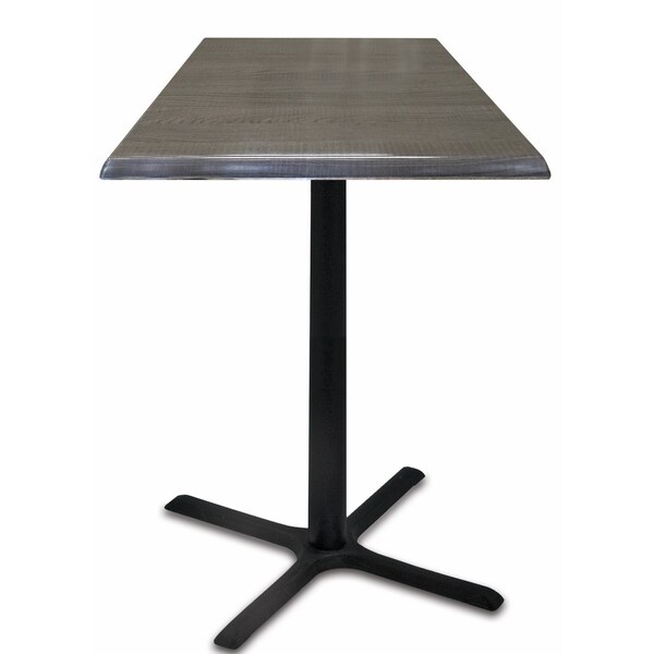 Holland Bar Stool Co 30" Tall In/Outdoor All-Season Table, 30" x 30" Square Charcoal Top - OD211-3030BWOD30SQCHAR