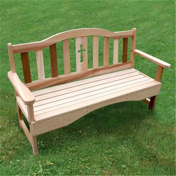 Gardencare 5 ft. Cedar Holy Cross Garden Bench - GA2828247