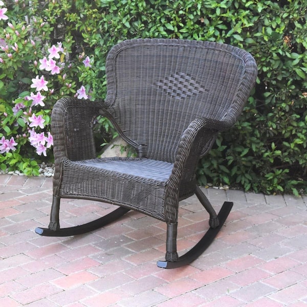 Propation Windsor Resin Wicker Rocker Chair, Espresso - PR2419547