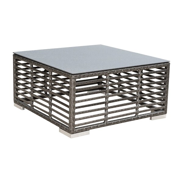 Panama Jack Outdoor Panama Jack Graphite Square Coffee Table with glass - PJO-1601-GRY-CT-GL