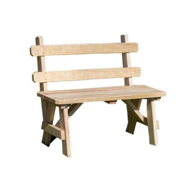 Gardencare 30 in. Treated Pine Traditional Garden Bench with Back - GA2543496