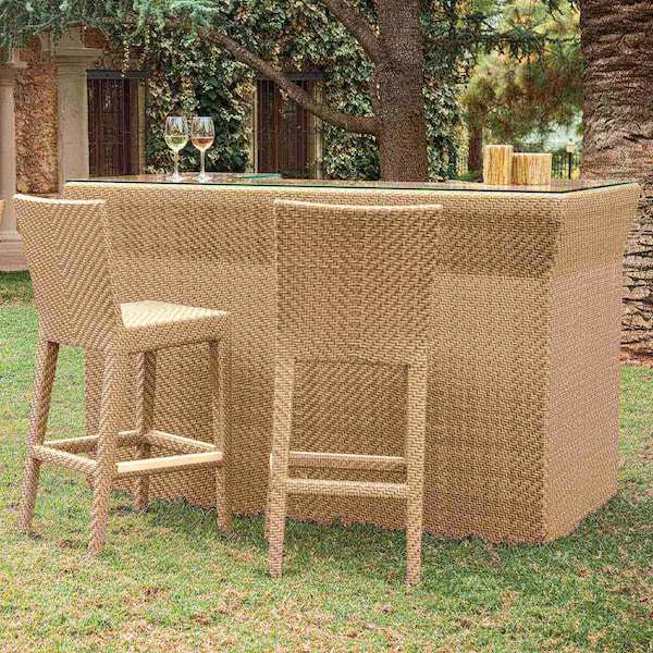 Panama Jack Outdoor Panama Jack Austin Bar with Glass - PJO-3801-NAT-BC-GL