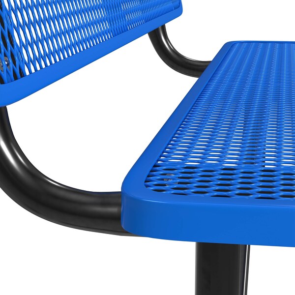 Leisure Craft Leisure Craft 6 FT Outdoor Bench with Back, Portable, Blue - B6WBP-BLUE