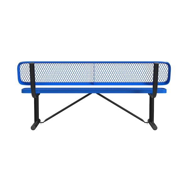 Leisure Craft Leisure Craft 6 FT Outdoor Bench with Back, Portable, Blue - B6WBP-BLUE