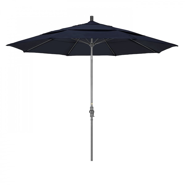 California Umbrella Patio Umbrella, Octagon, 109.5" H, Pacifica Fabric, Navy Blue - 194061020425