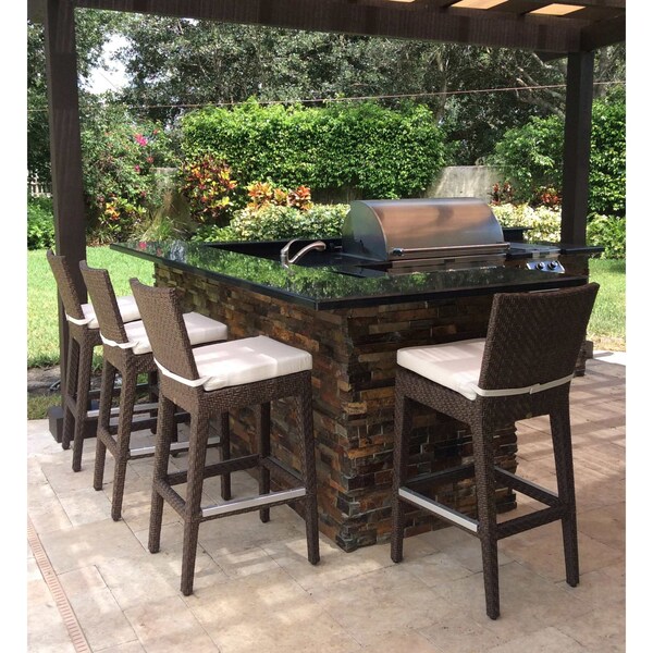 Hospitality Rattan Patio Soho Barstool with Cushion - 903-6186-JBP-CUSH