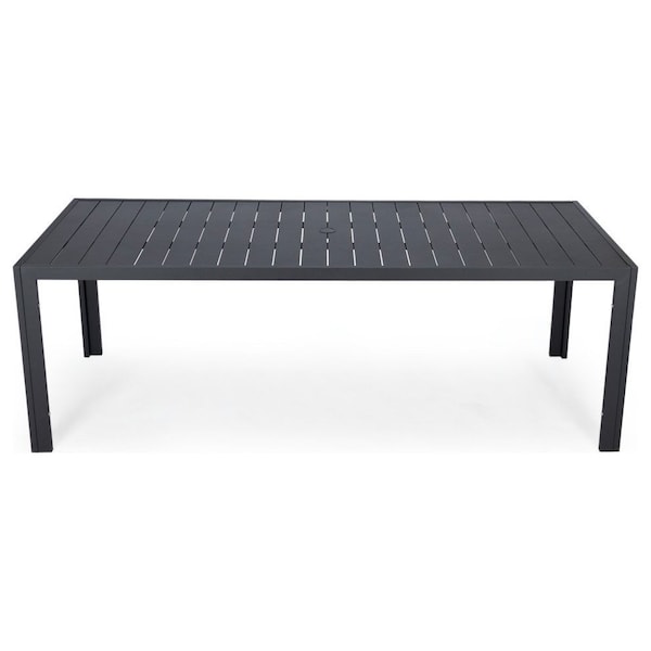 Leisuremod Chelsea Aluminum Outdoor 87in Dining Table, Black - CT87BL