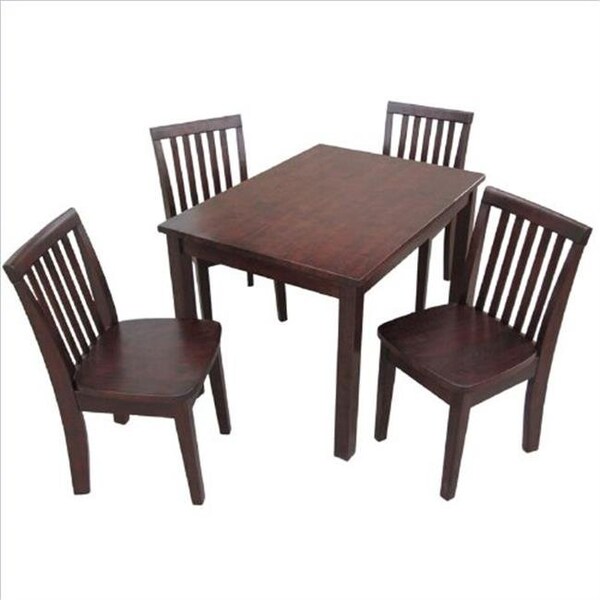 International Concepts Intenational Concepts K15-2532-263-4 Set of 5 pcs - 2532 Table with 4 mission juvenile chairs  Rich Mocha - K15-2532-263-4