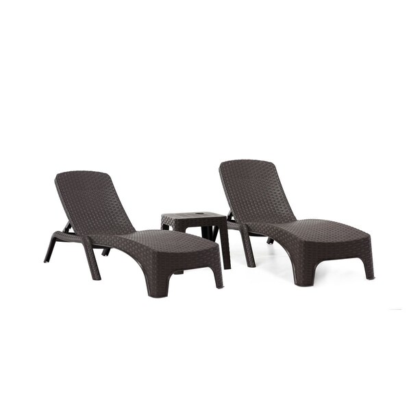 Rainbow Outdoor Roma 3-Piece Chaise Lounger Set-Brown - RBO-ROMA-BRW-3CL