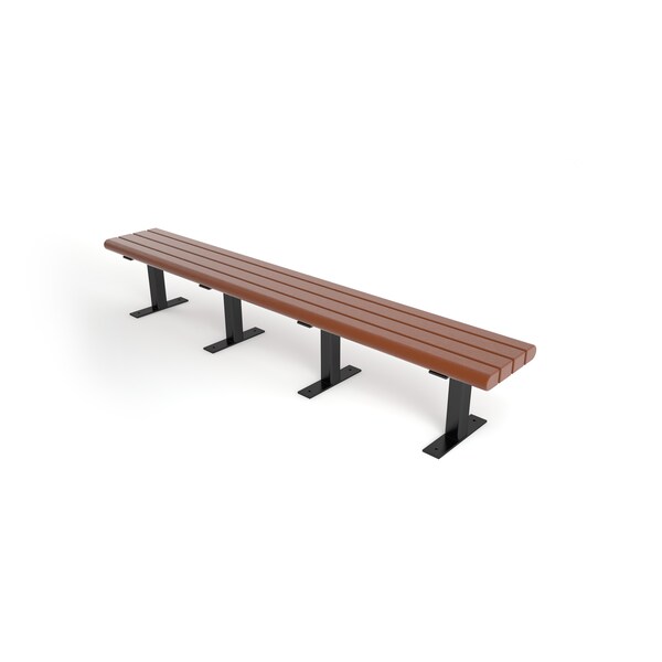 Frog Furnishings Brown 8' Creedside Bench Surface Mount w/ Black Frame - PB 8BROCRK