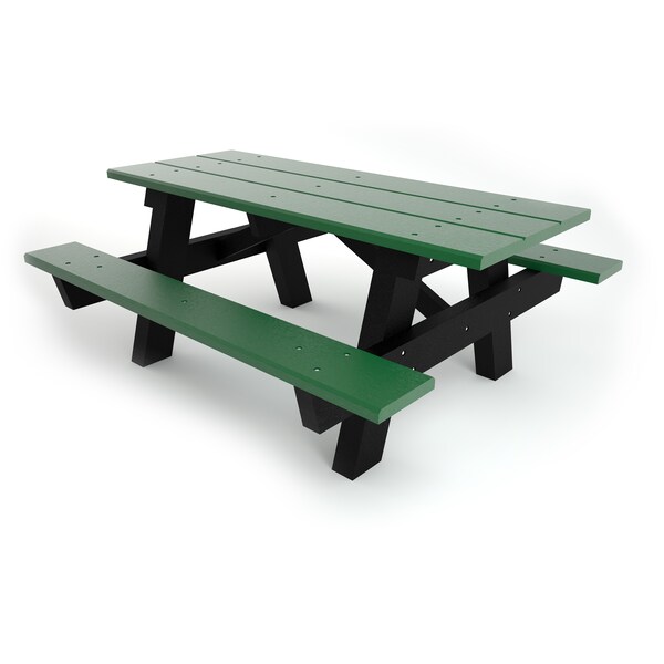 Frog Furnishings Green 6' A-Frame Table with Black Frame - PB APIC6GRE