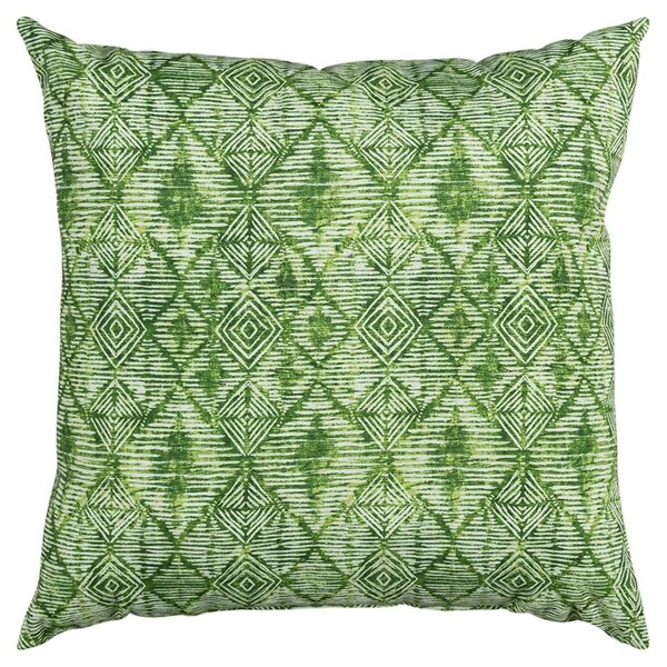 Homeroots Green Nested Diamonds Indoor & Outdoor Throw Pillow - 403549