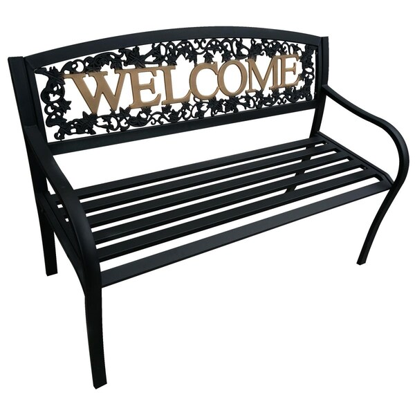 Leigh Country Welcome Bench - Black and Gold - TX 94108