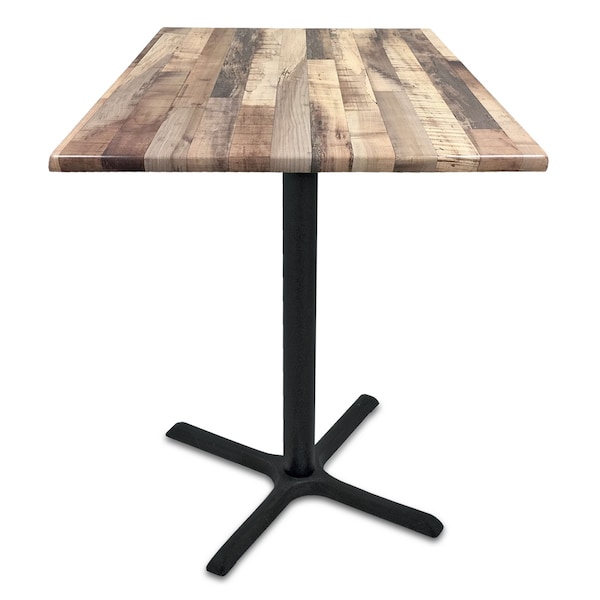 Holland Bar Stool Co 42" Tall In/Outdoor All-Season Table, 30" x 30" Square Rustic Top - OD211-3042BWOD30SQRUSTIC