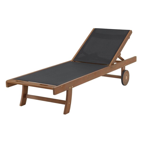 Kd Cama De Bebe Caspian Eucalyptus Wood Outdoor Lounge Chair with Mesh Seating - KD3238750