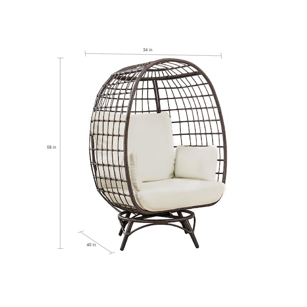 Sunjoy Brown Swivel Egg Cuddle Chair - A207000700
