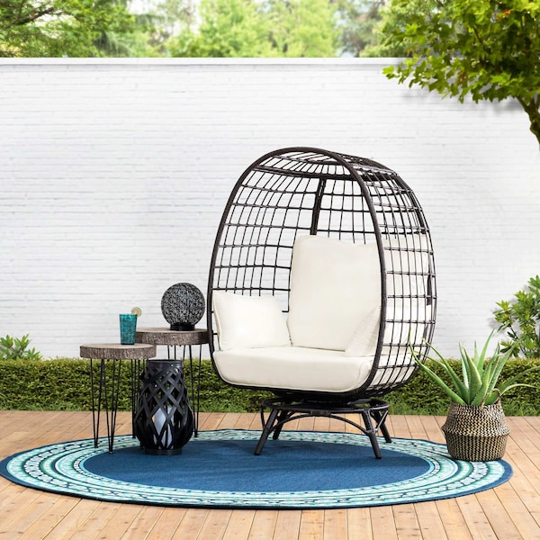 Sunjoy Brown Swivel Egg Cuddle Chair - A207000700