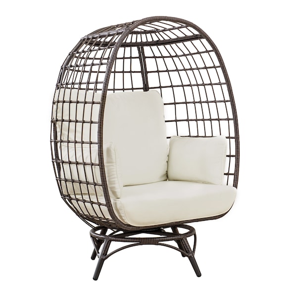 Sunjoy Brown Swivel Egg Cuddle Chair - A207000700