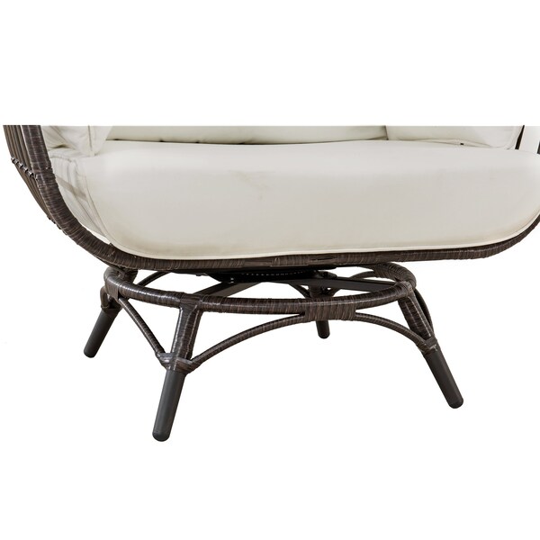 Sunjoy Brown Swivel Egg Cuddle Chair - A207000700