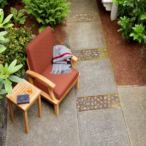 Classic Accessories Montlake FadeSafe Patio Chair/Loveseat Back Quilted Cushion, 25x22x4 Inch, Spice - 62-064-QSPICE-EC