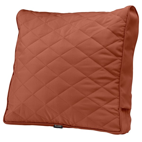 Classic Accessories Montlake FadeSafe Patio Chair/Loveseat Back Quilted Cushion, 25x22x4 Inch, Spice - 62-064-QSPICE-EC