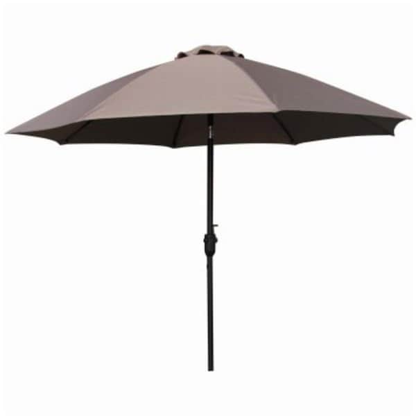Terraza 9 ft. Aluminum Pole Crank Open & Tilt Patio Canopy Umbrella; Taupe Fabric - TE3236918