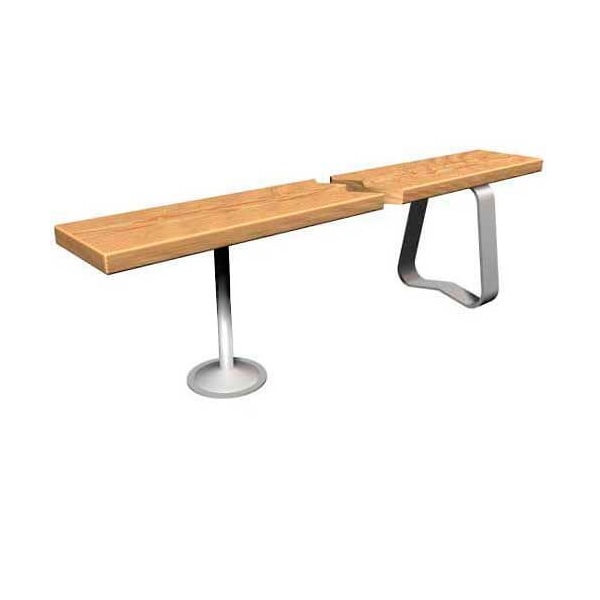 Global Industrial Steel Tube Pedestal Legs for Plastic Locker Benches, Gray, Each - B490815