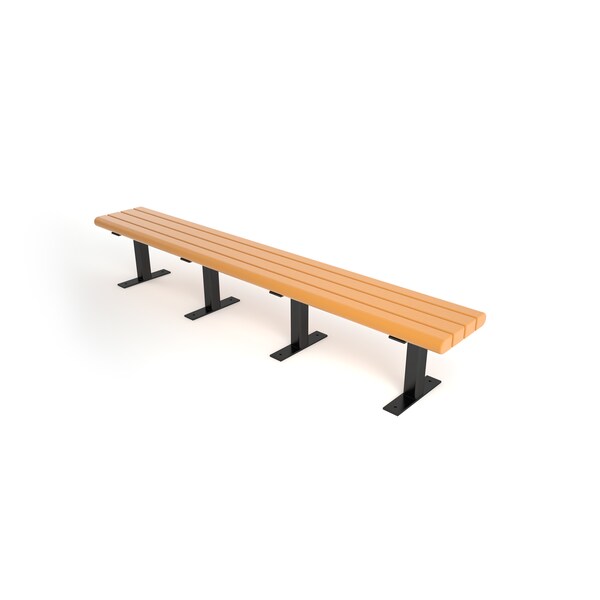 Frog Furnishings Cedar 8' Creedside Bench Surface Mount w/ Black Frame - PB 8CEDCRK