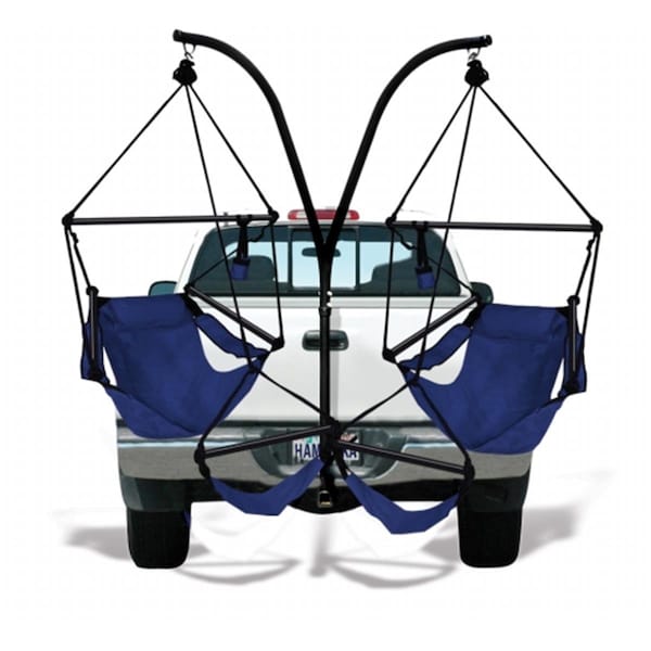 Grilltown KingsPond   Hammaka Trailer Hitch Stand With Midnight Blue Hammaka Chairs Combo - GR1642534