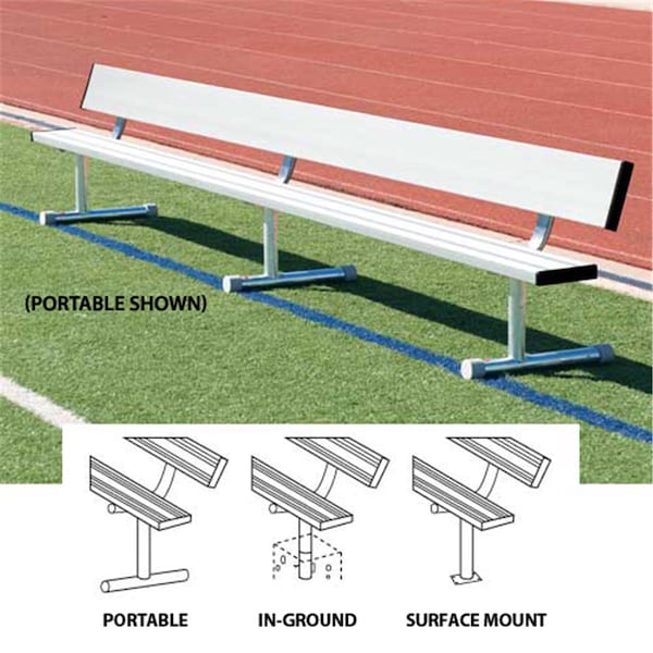 Ssg / Bsn Portable Bench With Back - 27 Feet Aluminum - BEPG27