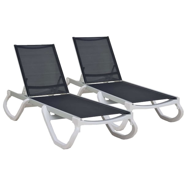 Rainbow Outdoor Panama Set of 2 Chaise Loungers-Anthracite - RBO-PANAMA-ANT-CL-SET2