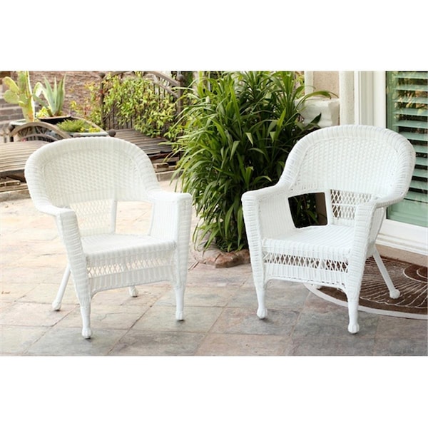 Jeco Jeco W00206-C-4 White Wicker Chair - Set 4 - W00206-C_4