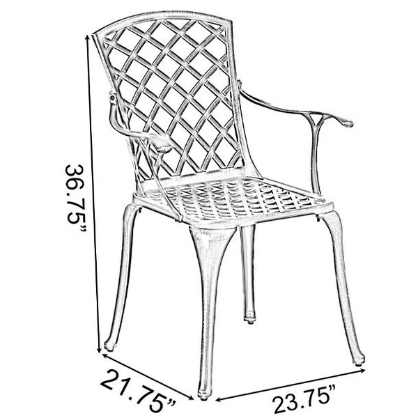 Gardenised Indoor and Outdoor Bronze Dinning Set 2 Chairs Cast Aluminum. - QI003960CH.2
