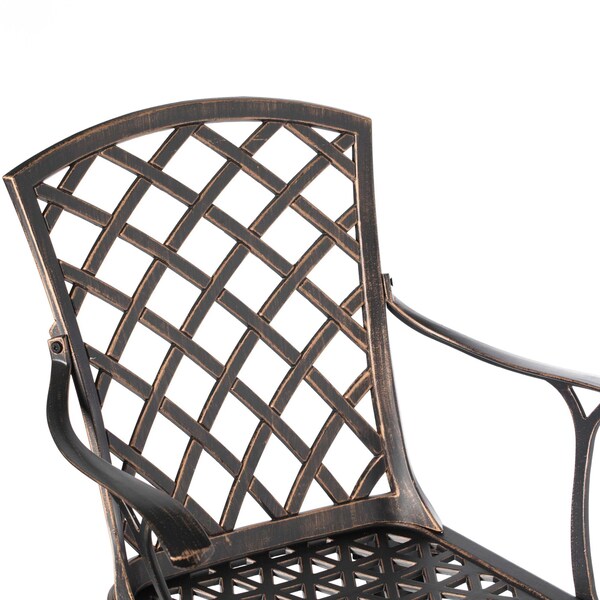 Gardenised Indoor and Outdoor Bronze Dinning Set 2 Chairs Cast Aluminum. - QI003960CH.2