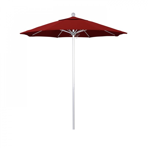 California Umbrella Patio Umbrella, Octagon, 96" H, Sunbrella Fabric, Jockey Red - 194061002810