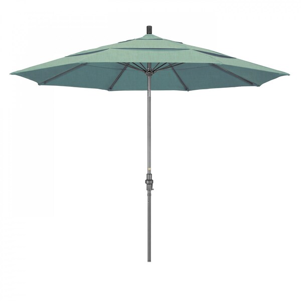 California Umbrella Patio Umbrella, Octagon, 109.5" H, Sunbrella Fabric, Spa - 194061019825