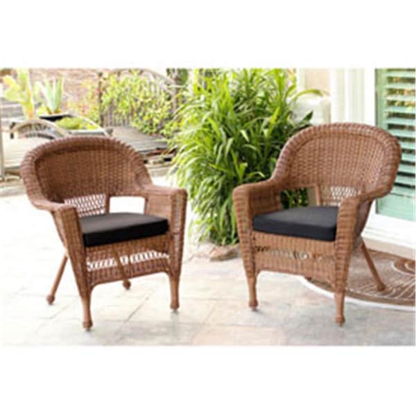 Propation W00205-C-2-FS017-CS Honey Wicker Chair with Black Cushion - PR2434076