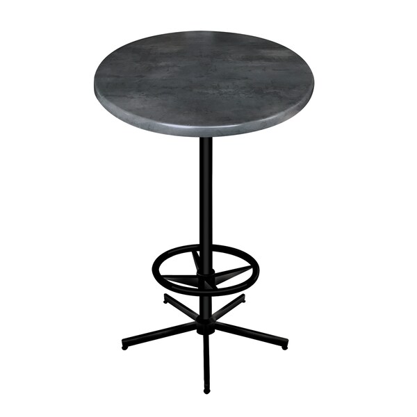 Holland Bar Stool Co 42" Tall In/Outdoor All-Season Table, 36" dia. Black Steel Top - OD21642BWOD36RBLKSTL