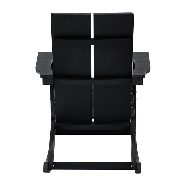 Flash Furniture Black Modern Poly Resin Adirondack Rocking Chair - JJ-C14709-BK-GG