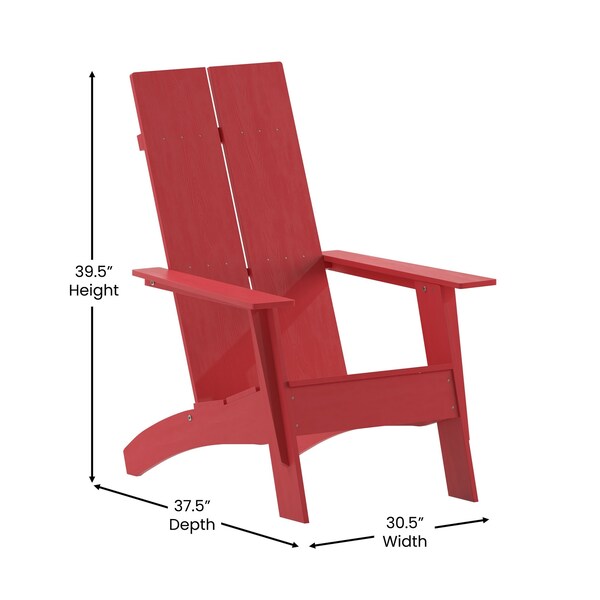 Flash Furniture Red Modern Dual Slat Back Adirondack Chair - JJ-C14509-RED-GG