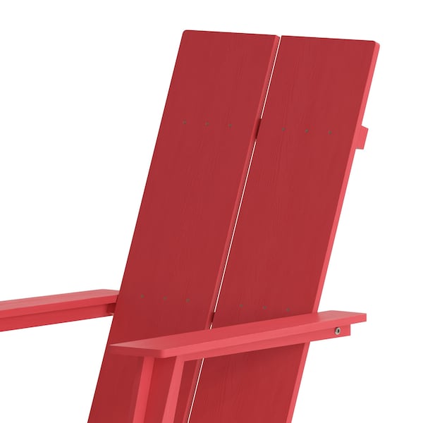 Flash Furniture Red Modern Dual Slat Back Adirondack Chair - JJ-C14509-RED-GG