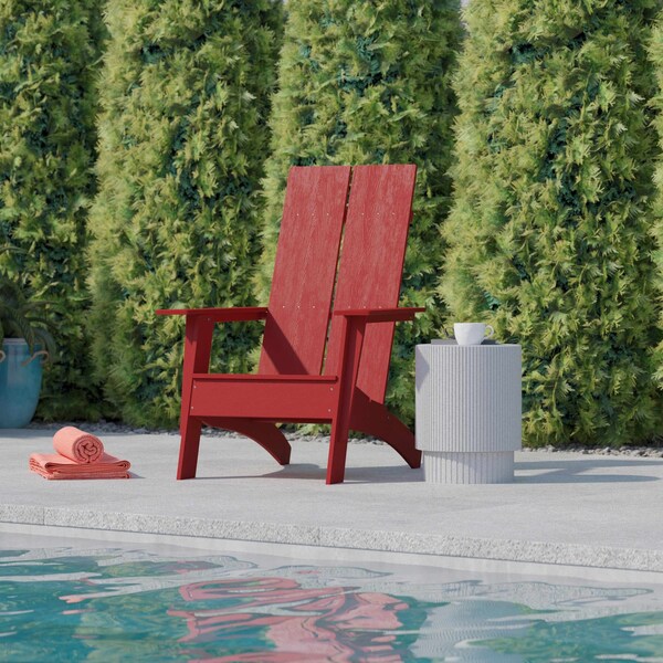 Flash Furniture Red Modern Dual Slat Back Adirondack Chair - JJ-C14509-RED-GG