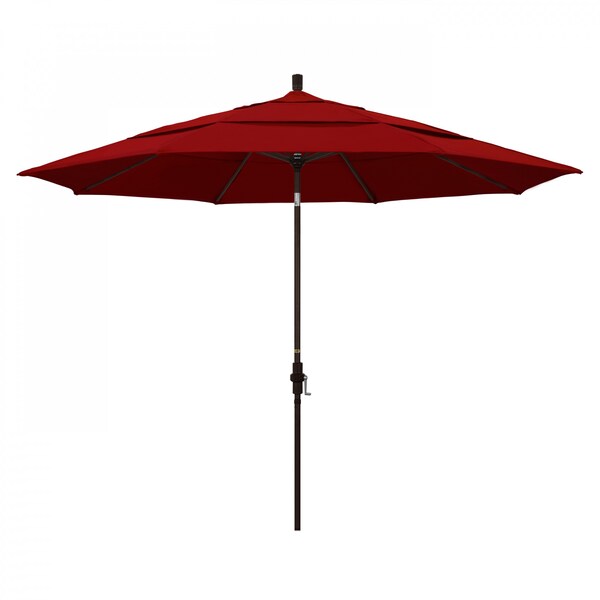 California Umbrella Patio Umbrella, Octagon, 110.5" H, Sunbrella Fabric, Jockey Red - 194061013625