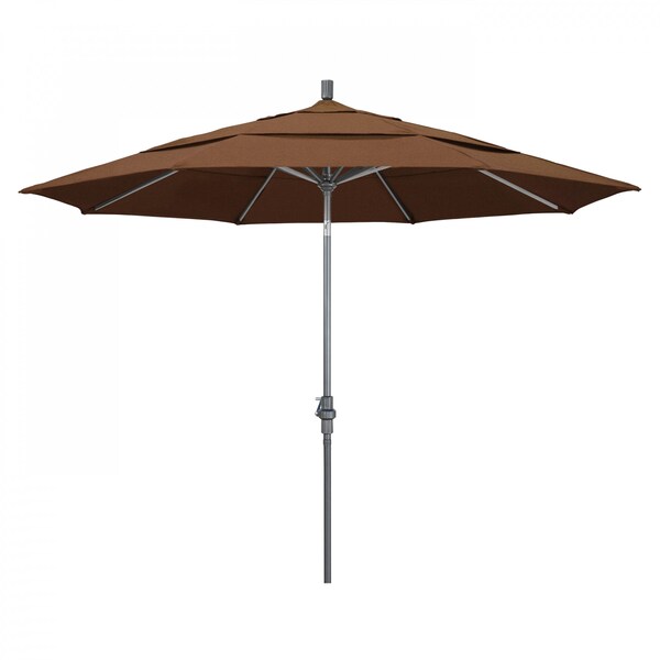 California Umbrella Patio Umbrella, Octagon, 110.5" H, Sunbrella Fabric, Teak - 194061013038